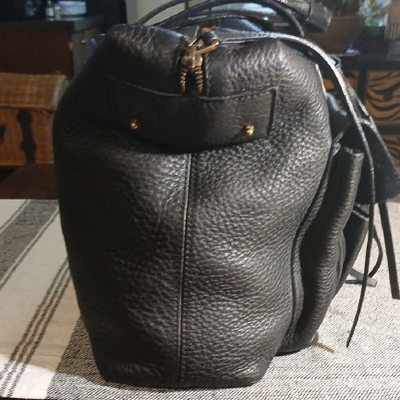 Designer Black Leather Tote Bag - Picture 6 of 16